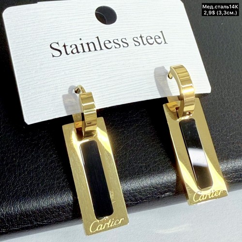 Сережки мед.сталь14К 10701 (3,3см.)